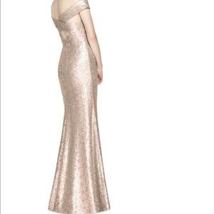 Sequin off the shoulder gown